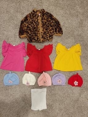 Toddler Girl 10pc Fall Bundle Size 18M-2T Leopard Jacket Cat & Jack and Shein